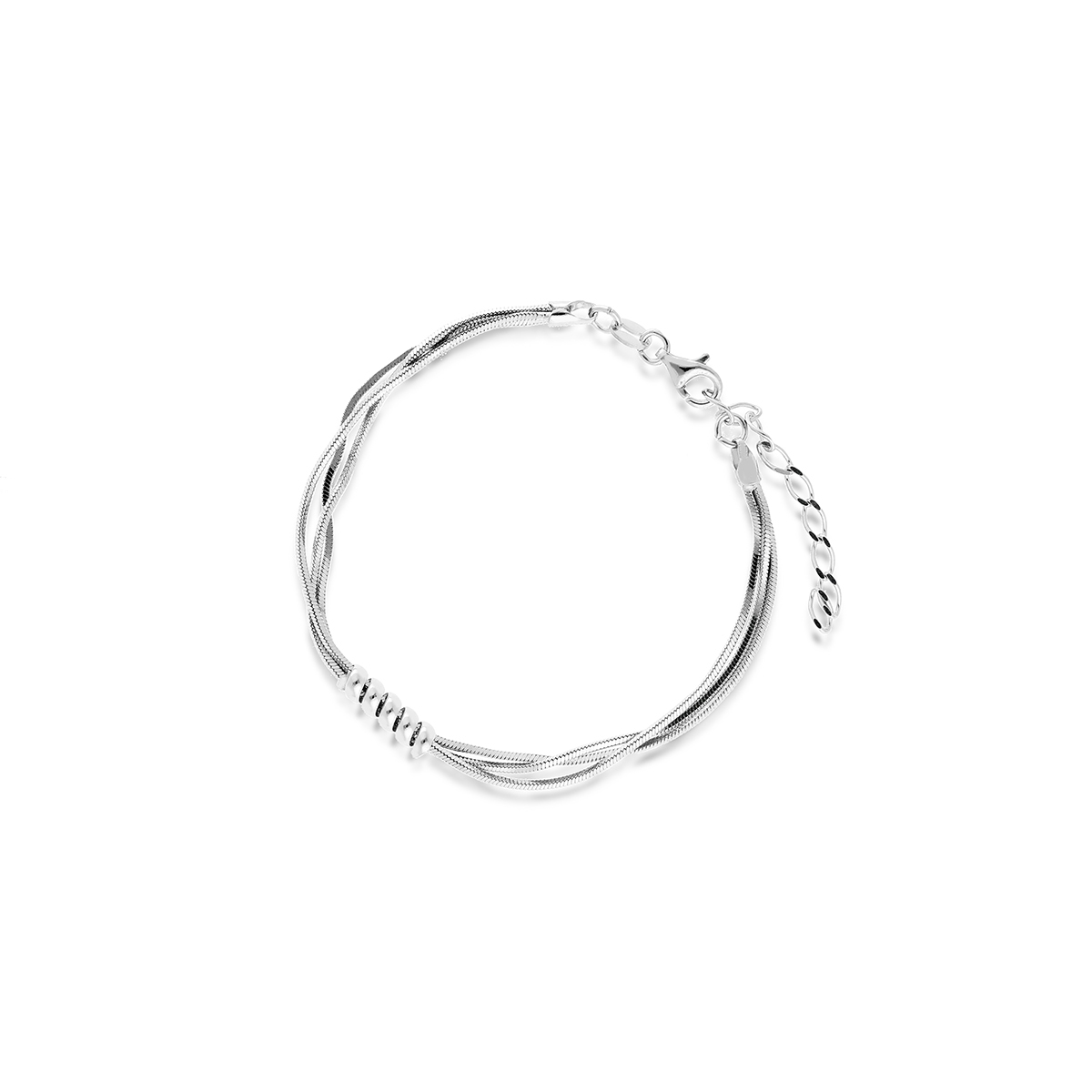 W.KRUK Bransoleta srebrna splot żmijka