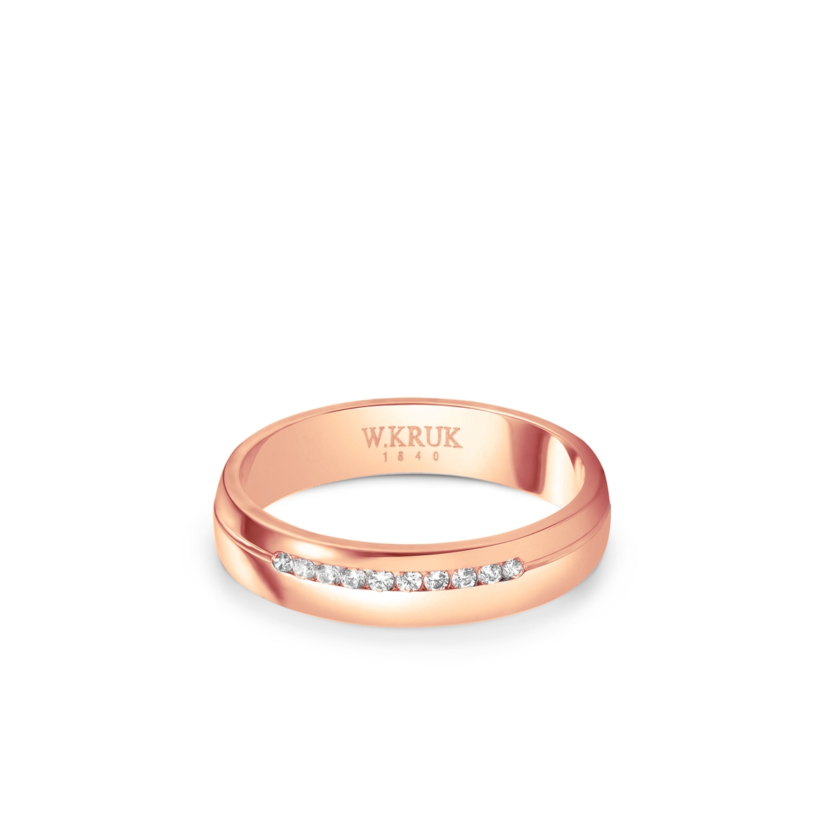 W.KRUK Obrączka złota z brylantami DONARE