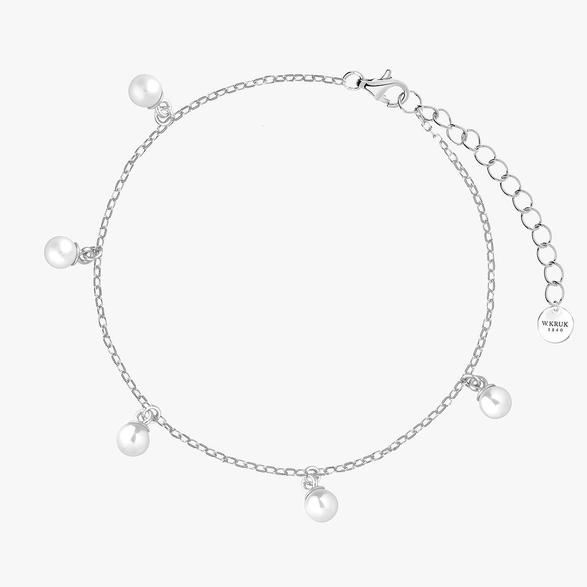 W.KRUK Bransoletka srebrna z perłami