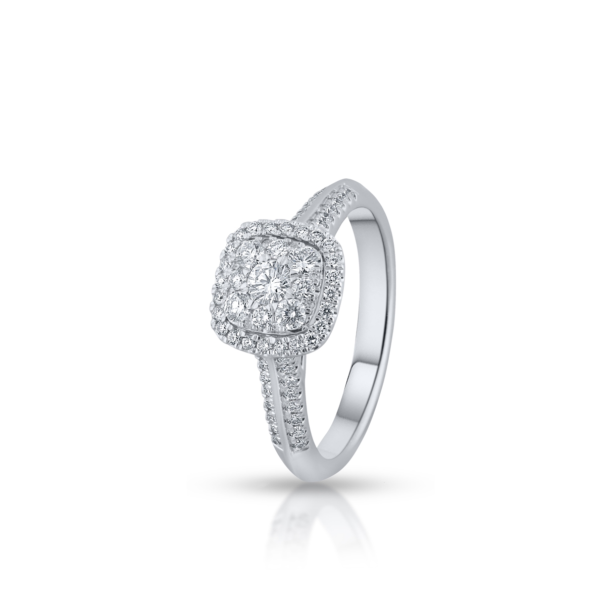 W.KRUK Pierścionek białe złoto z brylantami