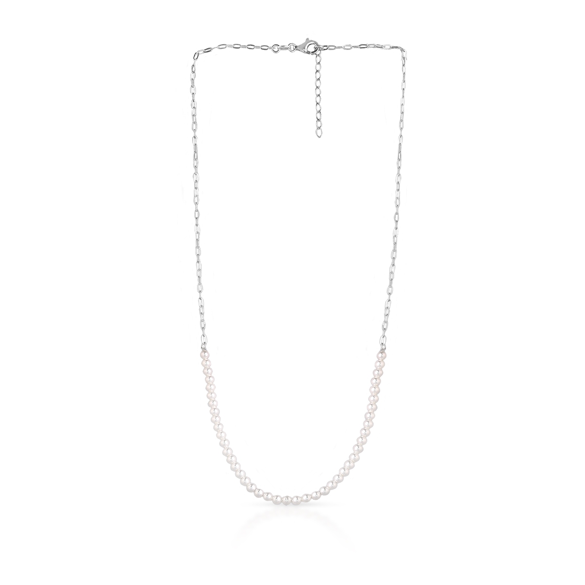 W.KRUK Naszyjnik srebrny z perłami Swarovski