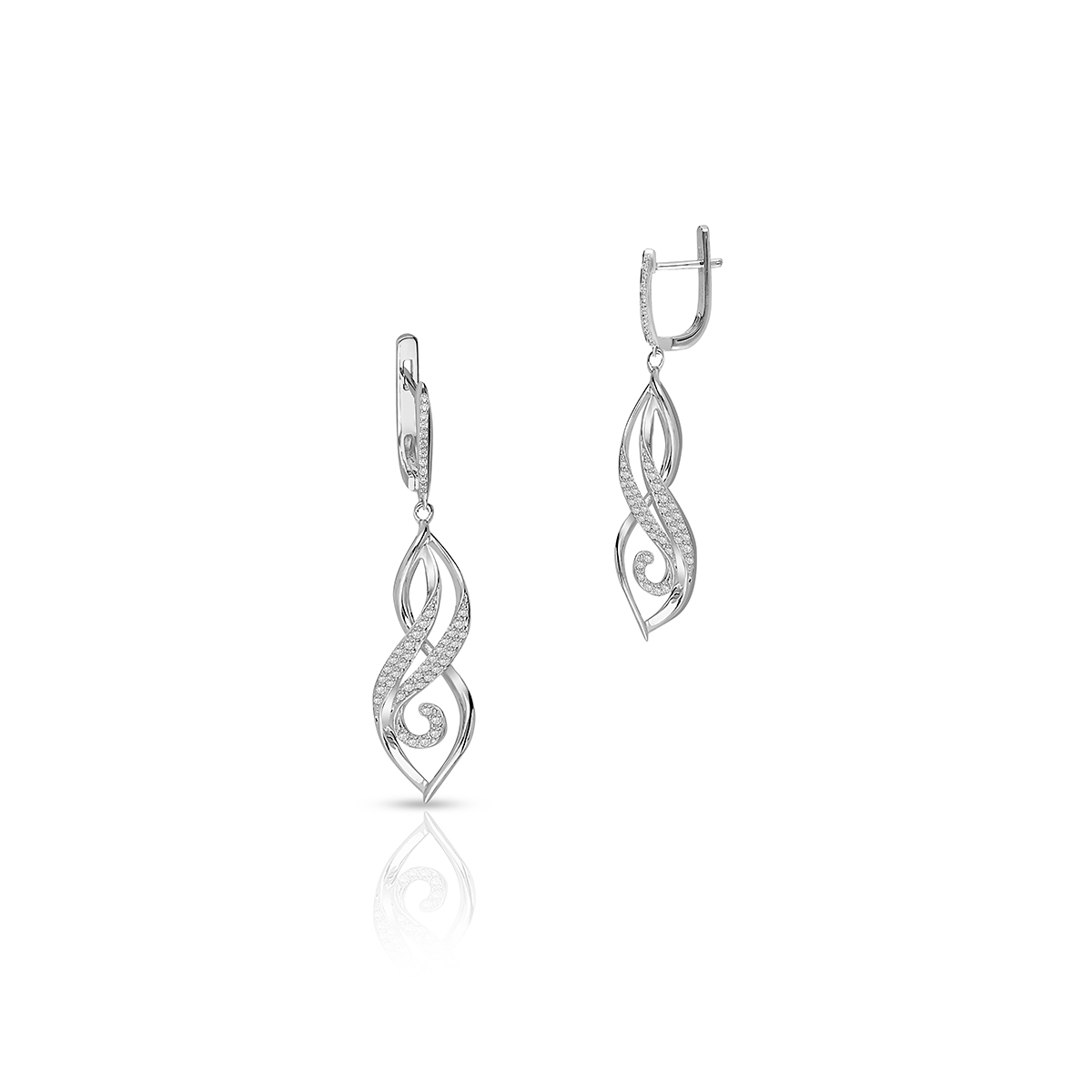 W.KRUK Kolczyki srebrne z cyrkoniami