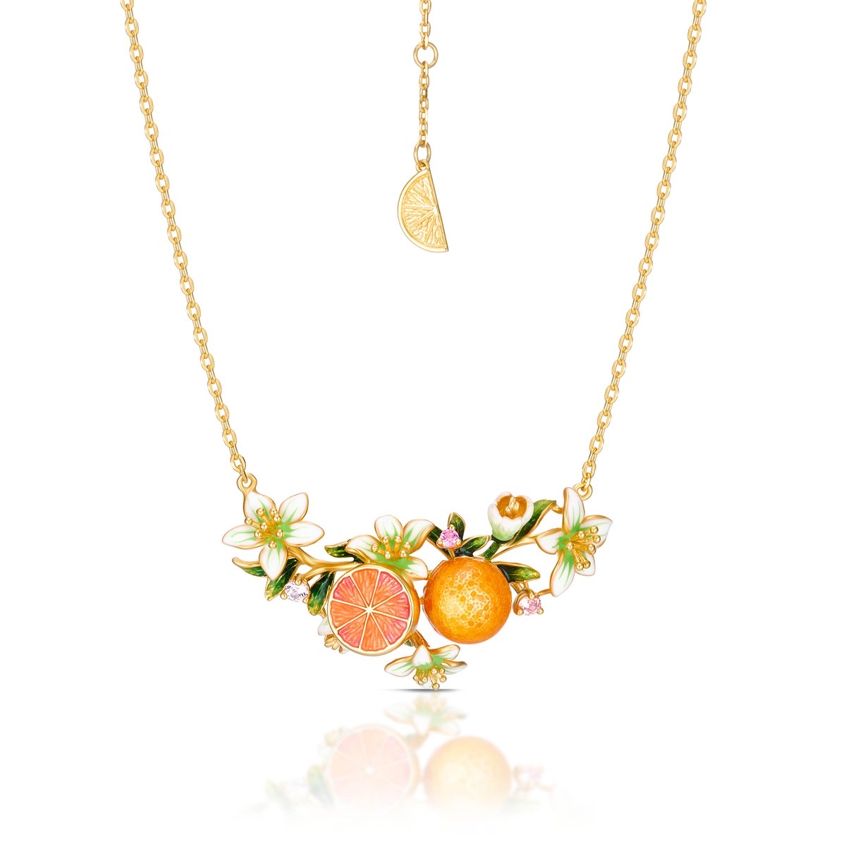 W.KRUK Naszyjnik srebrny Kwiaty Nocy Cytrusy