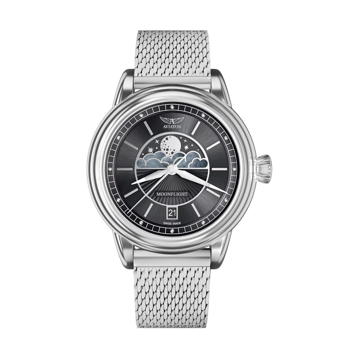 W.KRUK ZEGAREK AVIATOR DOUGLAS MOONFLIGHT