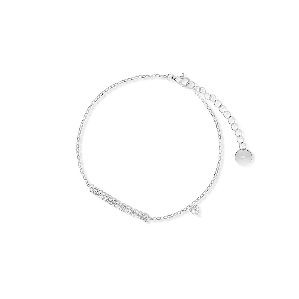 W.KRUK Bransoleta srebrna z cyrkoniami Love Mama