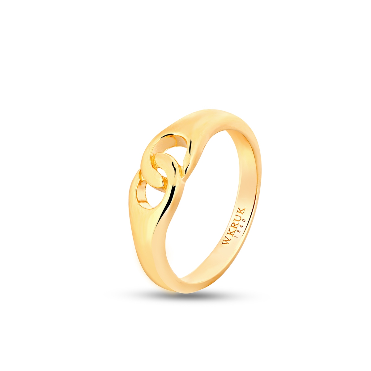 W.KRUK Pierścionek srebrny pozłacany