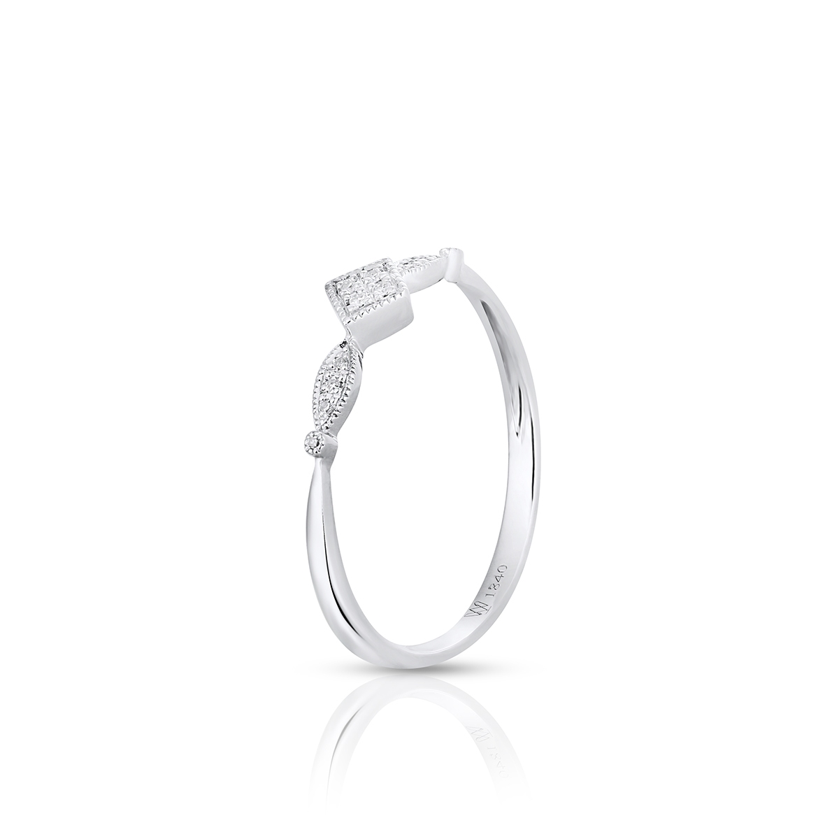 W.KRUK Pierścionek białe złoto z diamentami