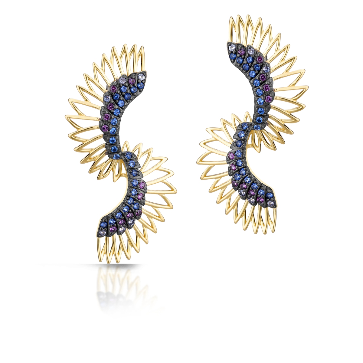 W.KRUK Kolczyki srebrne Preludium Paradise Birds