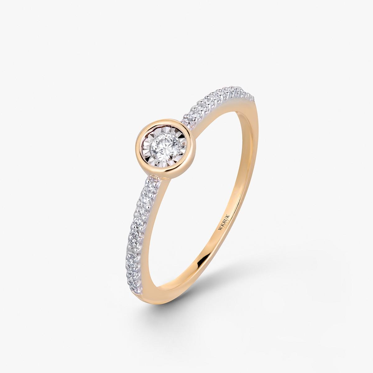 W.KRUK Pierścionek złoty z diamentami