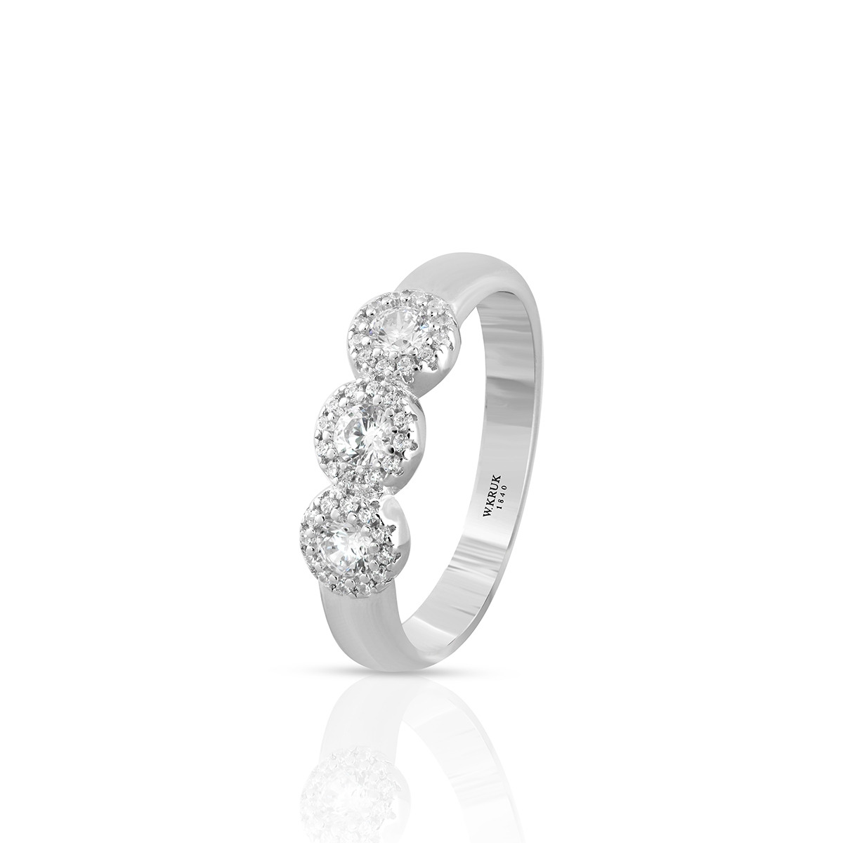 W.KRUK Pierścionek srebrny z cyrkoniami W.KRUK
