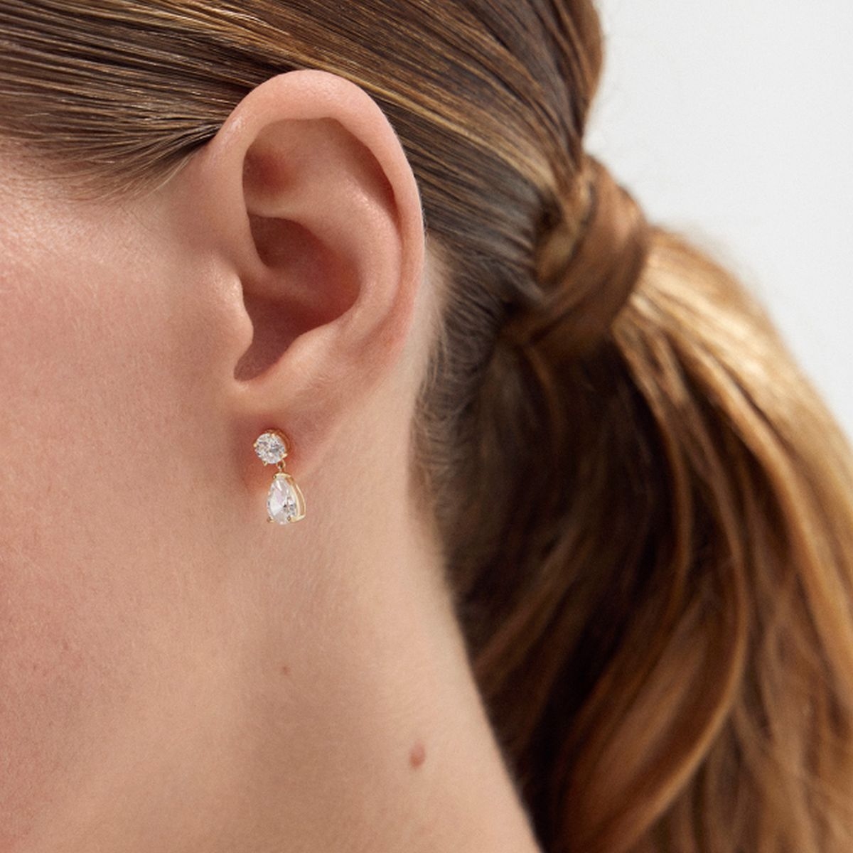 W.KRUK Kolczyki złote z cyrkoniami Ceremonials