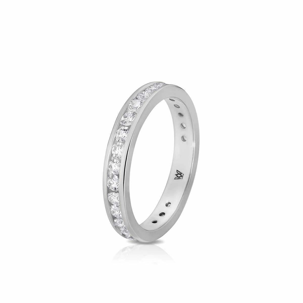 W.KRUK Pierścionek białe złoto z diamentami