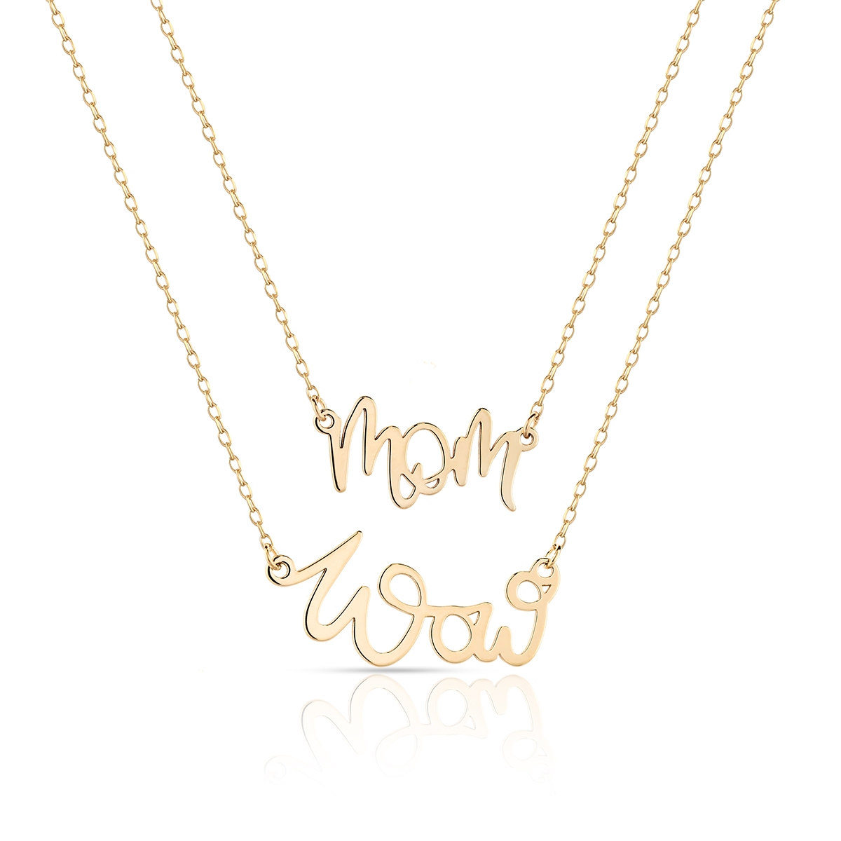 W.KRUK Naszyjnik srebrny pozłacany Wow Mom