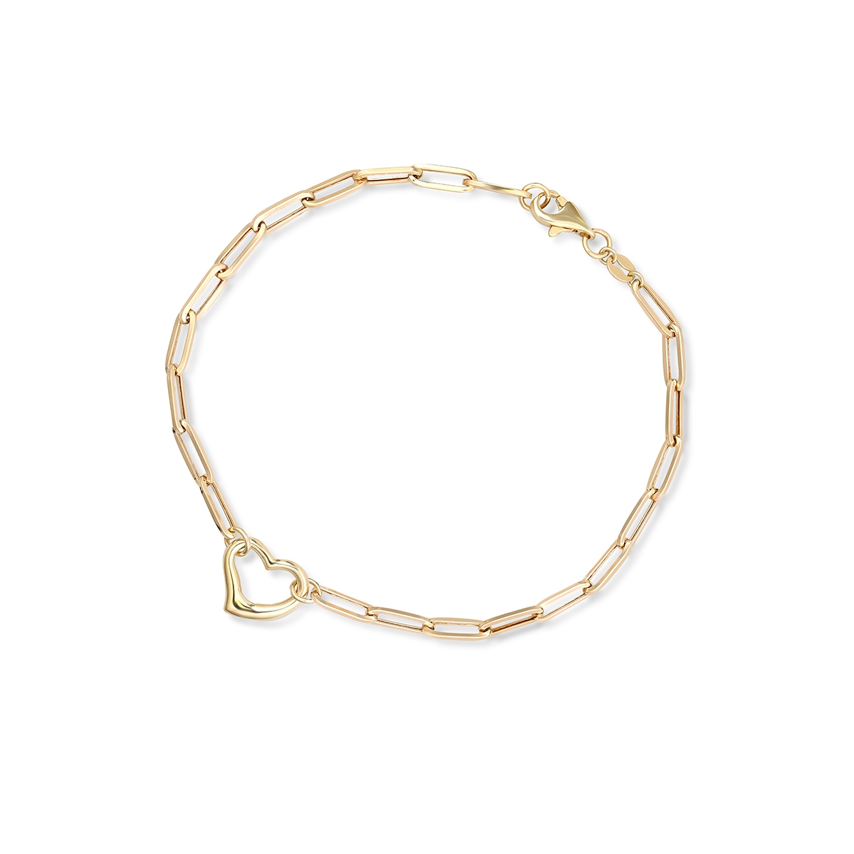 W.KRUK Bransoleta złota paper clip serce