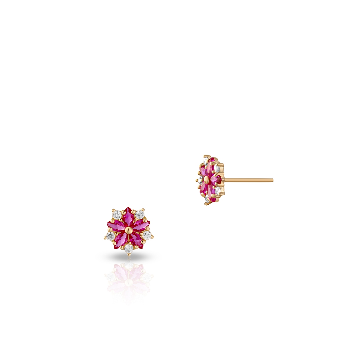 W.KRUK Kolczyki złote kolorowe gwiazdy