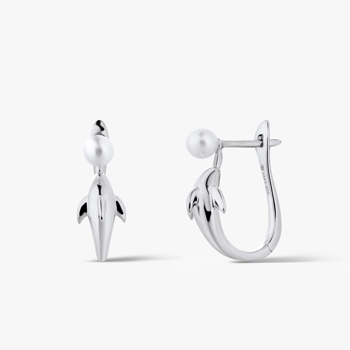 W.KRUK Kolczyki srebrne z perłą