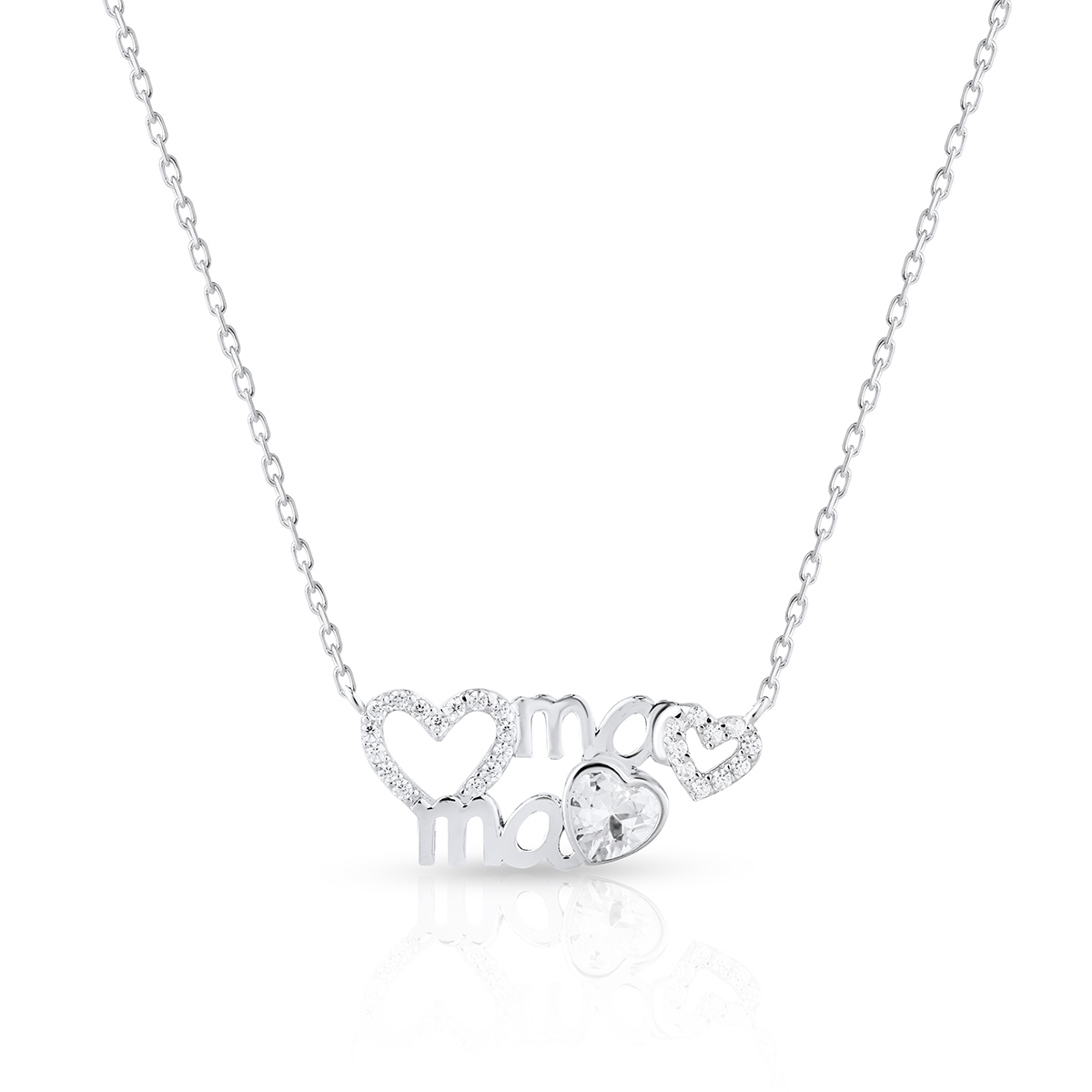 W.KRUK Naszyjnik srebrny z cyrkoniami