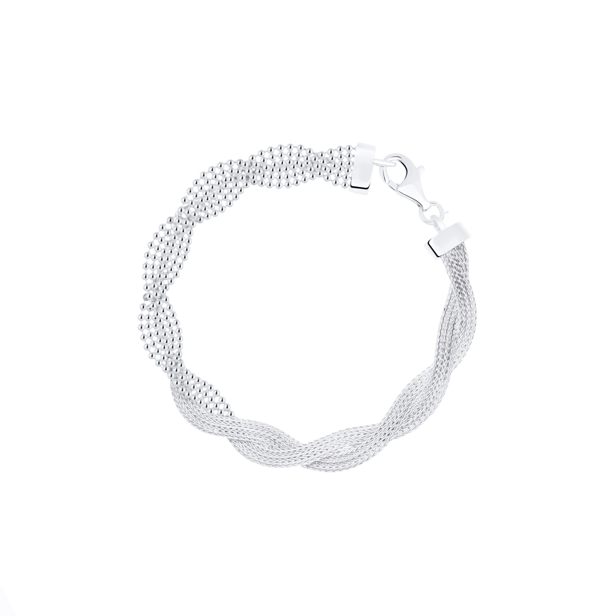 W.KRUK Bransoleta srebrna przeplatana