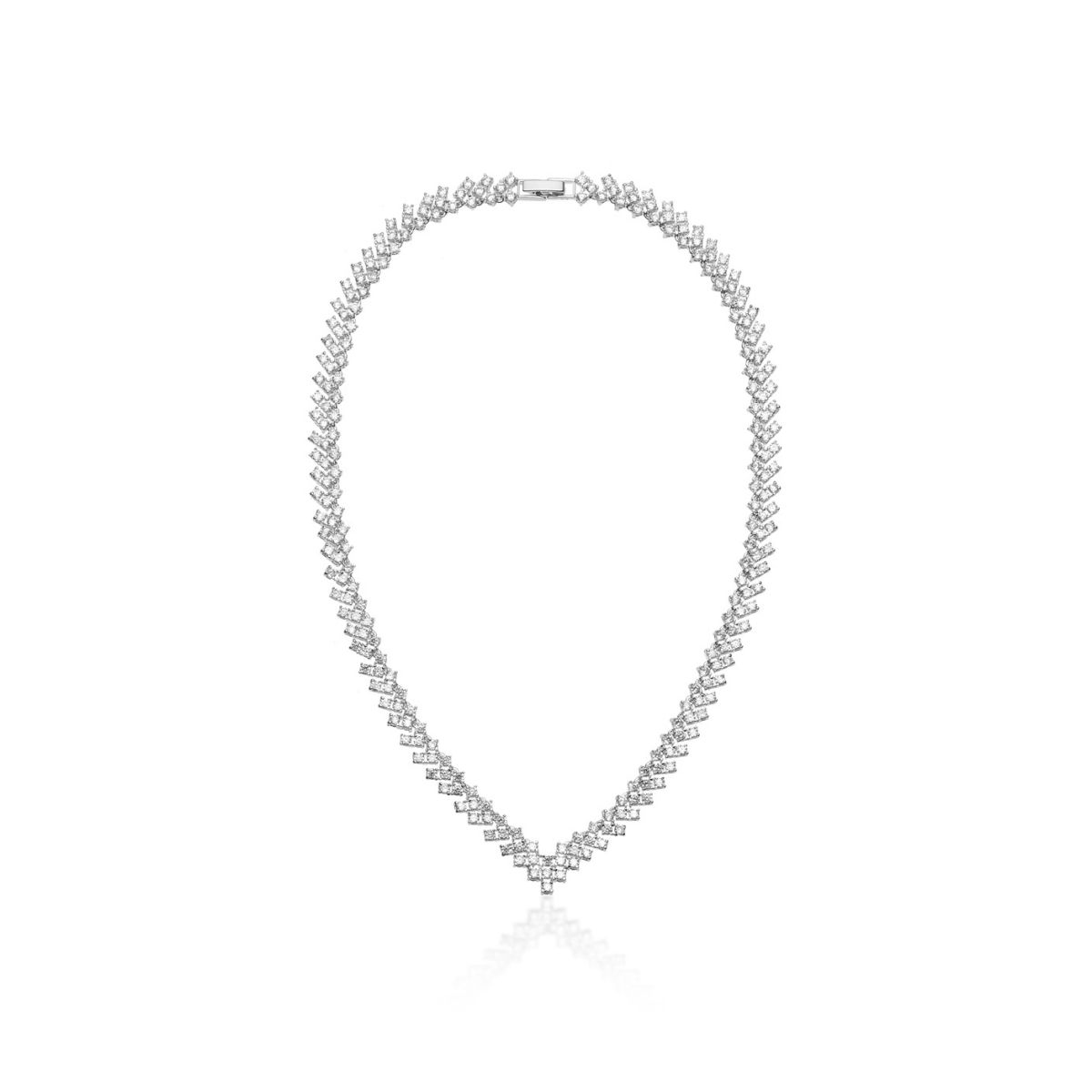 W.KRUK Naszyjnik mosiężny z cyrkoniami