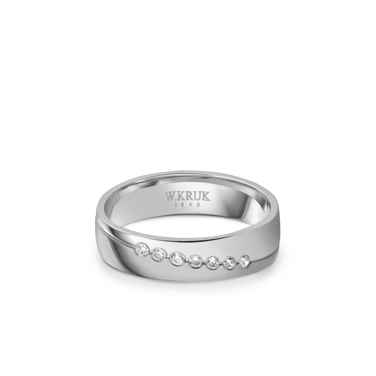 W.KRUK Obrączka złota z brylantami GRAZIA
