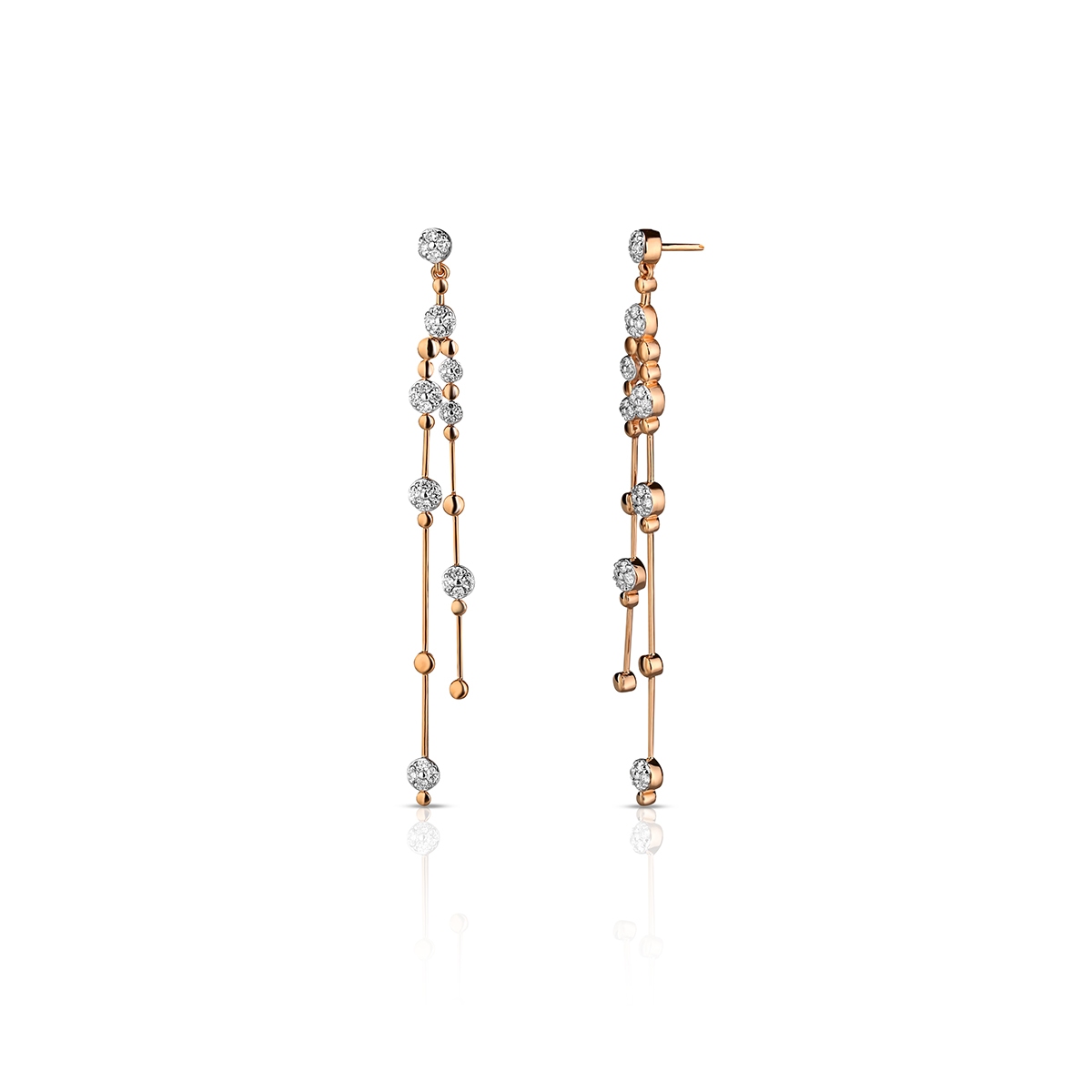 W.KRUK Kolczyki złote bicolor z diamentami