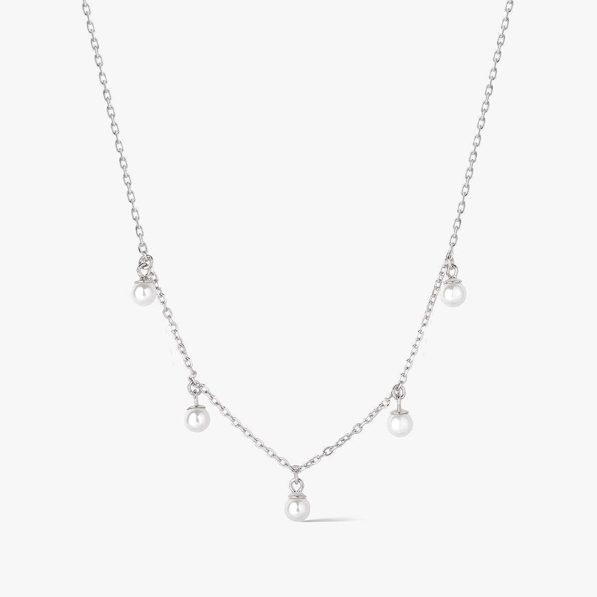 W.KRUK Naszyjnik srebrny z perłami