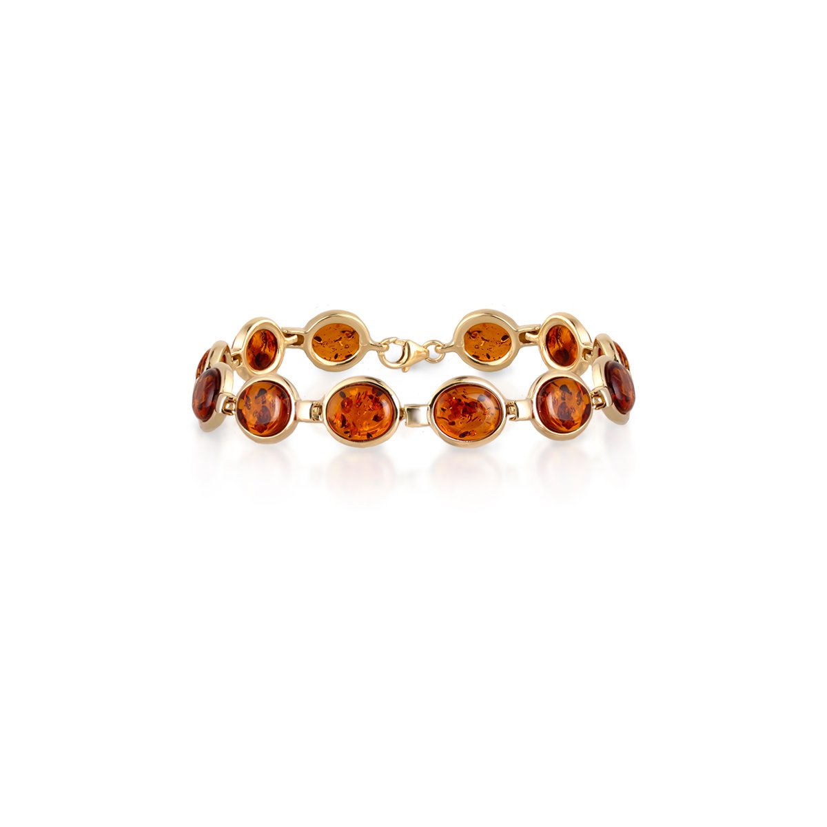 W.KRUK - Bransoletka złota z bursztynami