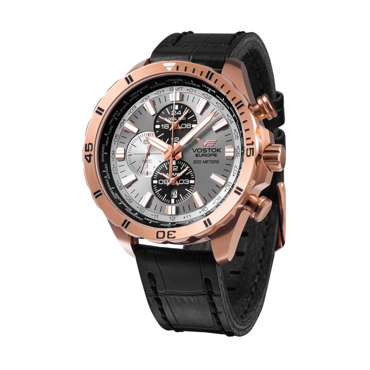 W.KRUK ZEGAREK VOSTOK EUROPE ALMAZ SPACE STATION DUAL TIME