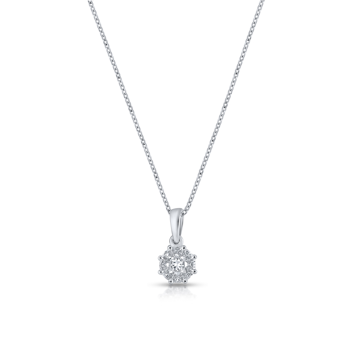 W.KRUK Wisiorek białe złoto z diamentami