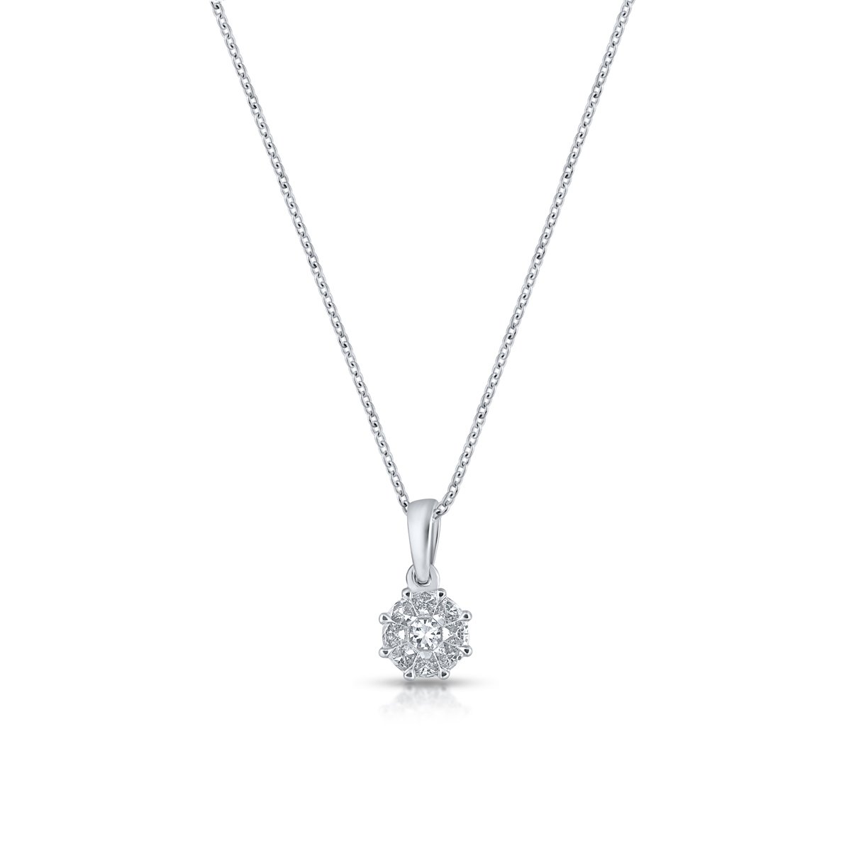 W.KRUK Wisiorek białe złoto z diamentami