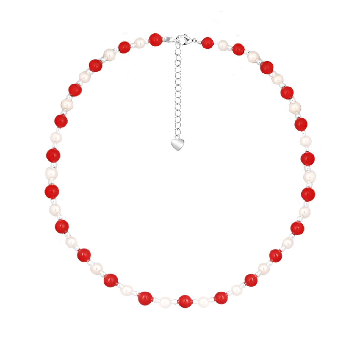 W.KRUK Naszyjnik biało-czerwony Picky Pica