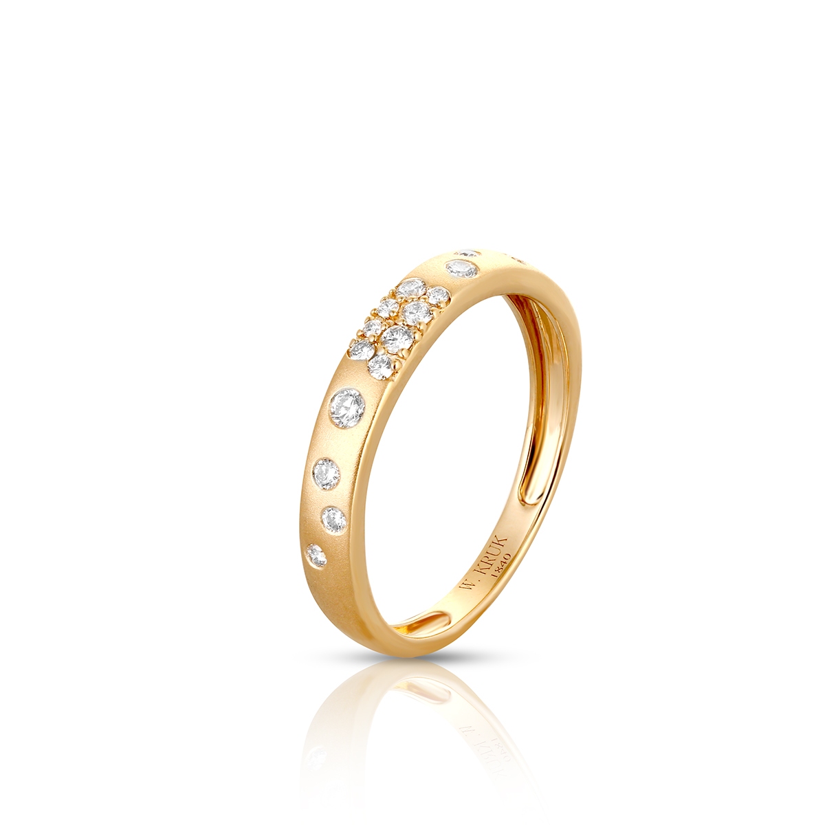 W.KRUK Pierścionek złoty z diamentami