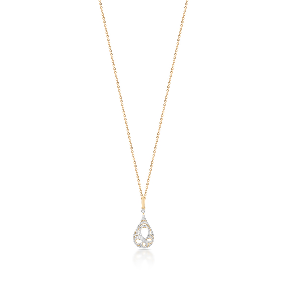 W.KRUK Wisiorek złoty bicolor z brylantami