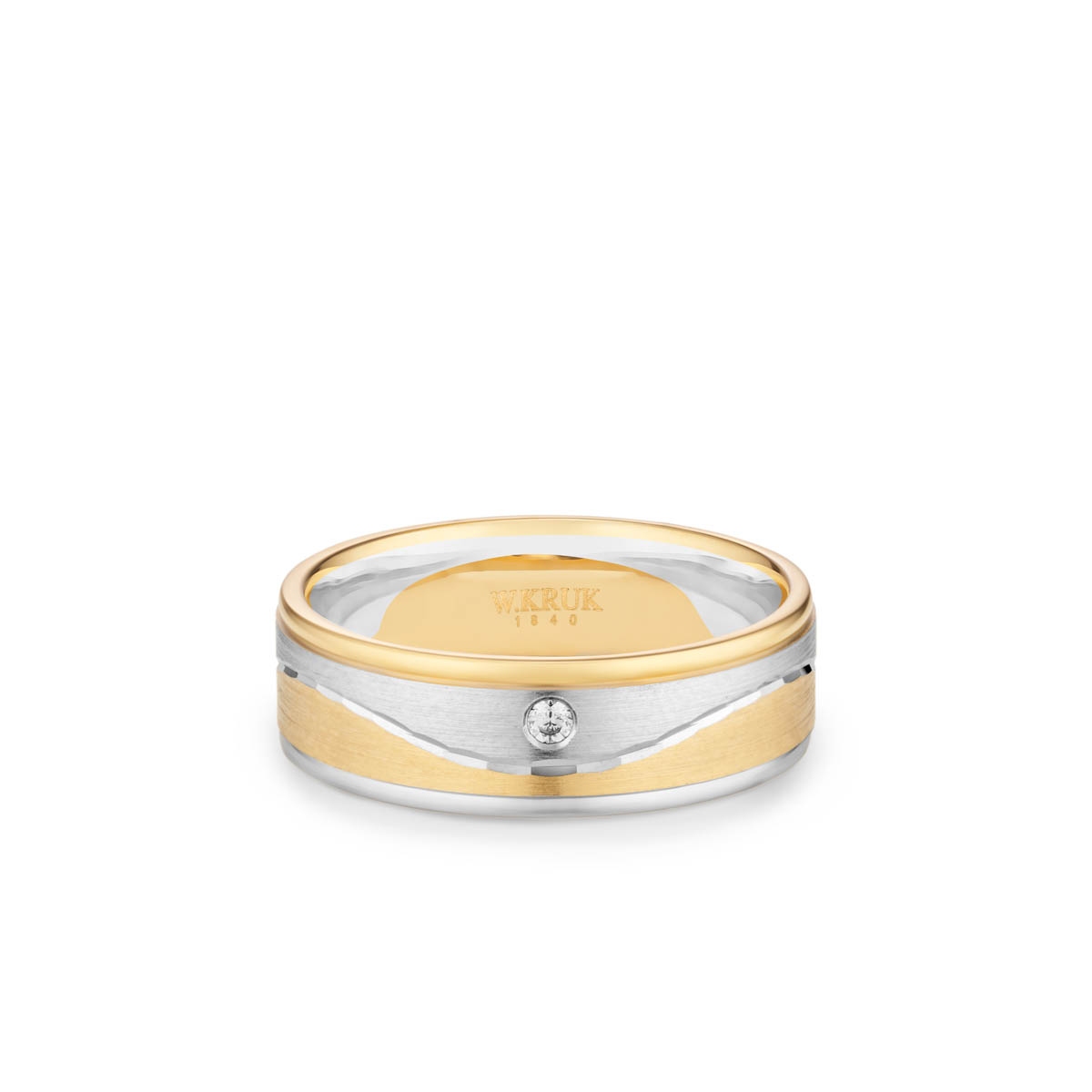 W.KRUK Obrączka złota z brylantem RIVA