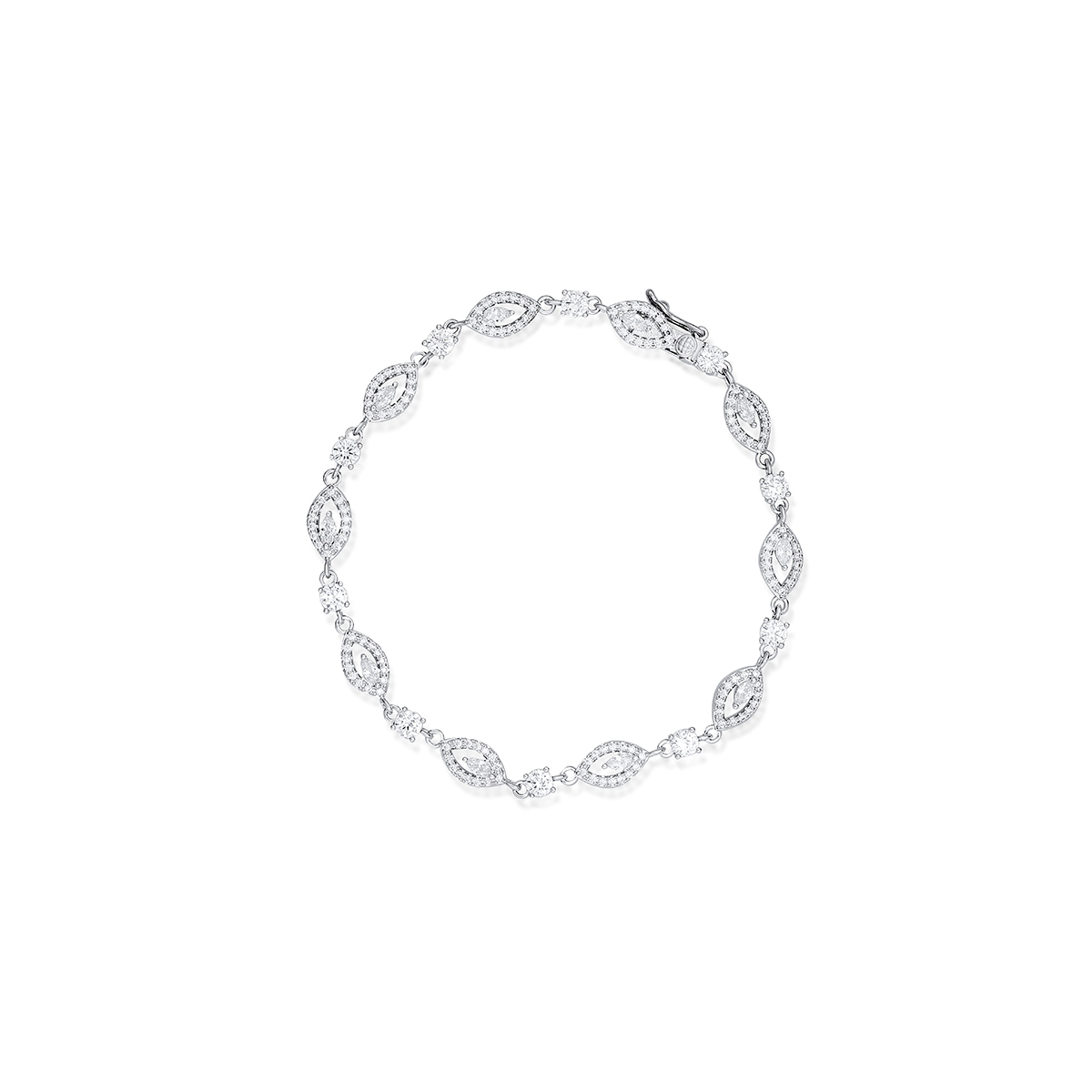 W.KRUK Bransoleta z mosiądzu z białymi cyrkoniami