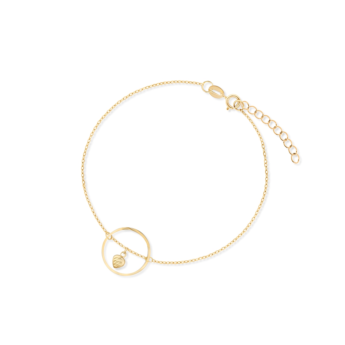 W.KRUK Bransoleta złota z serduszkiem