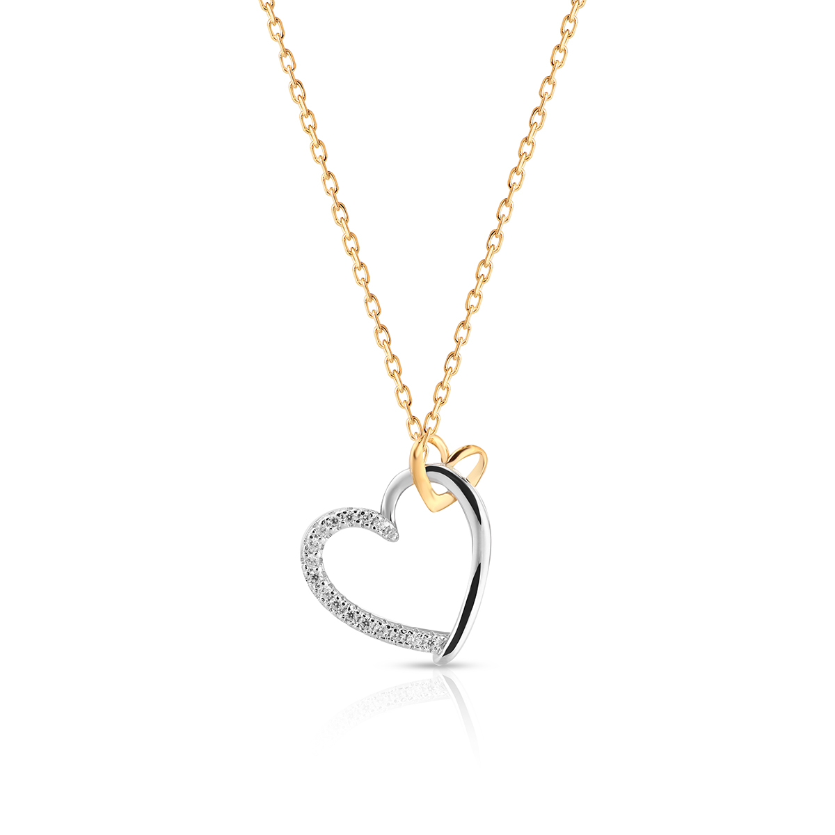 W.KRUK - Wisiorek srebrny serce z cyrkoniami