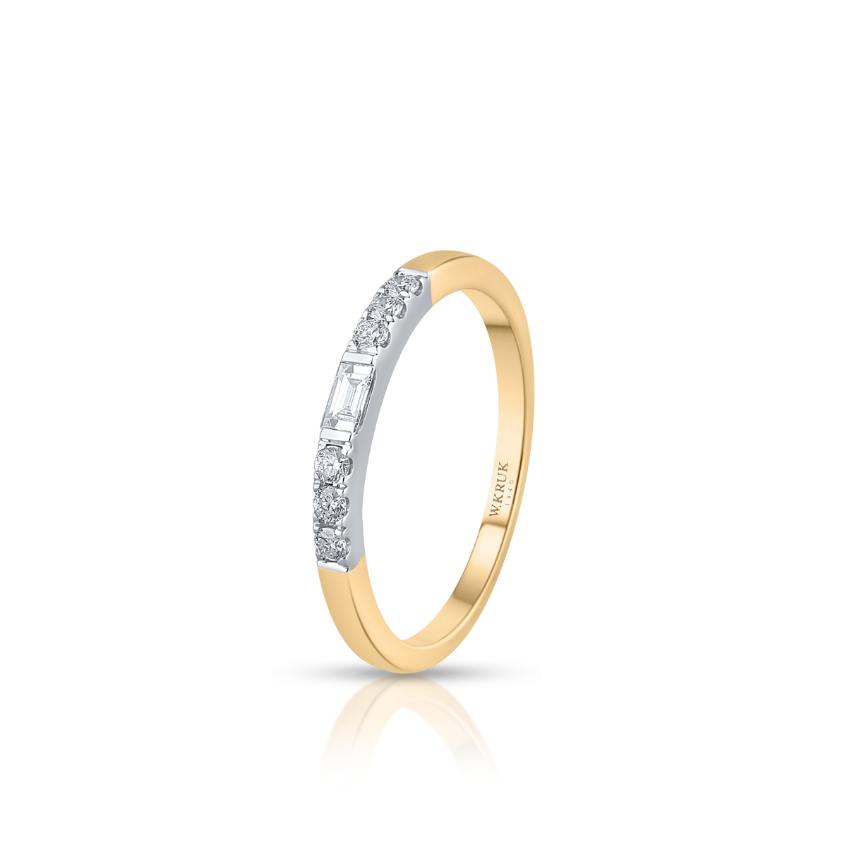 W.KRUK Pierścionek złoty z diamentem i brylantami
