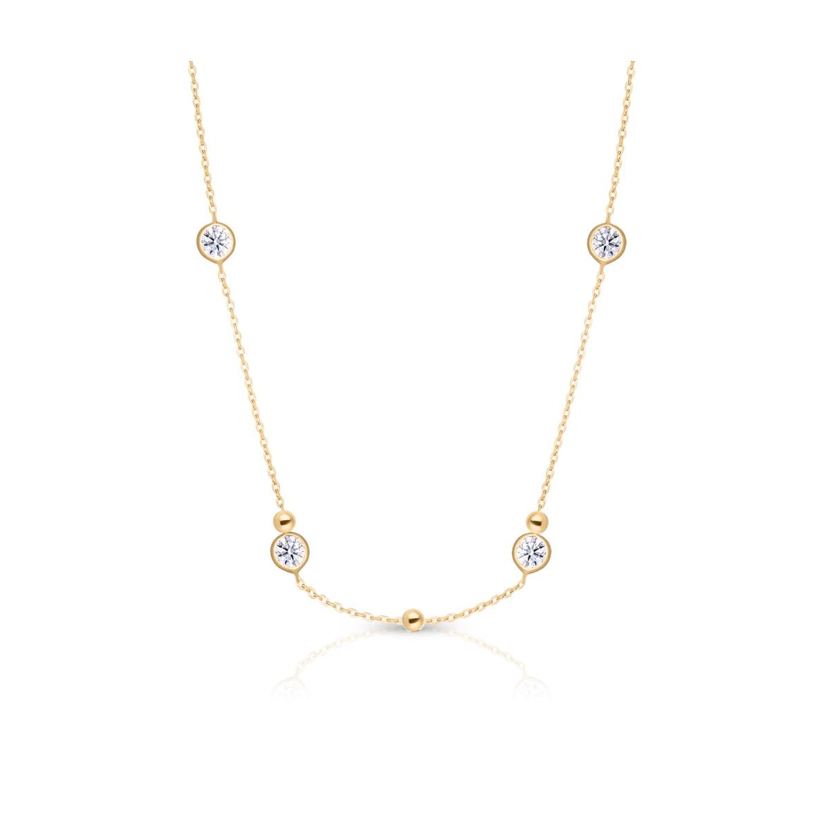 W.KRUK Naszyjnik złoty z cyrkoniami