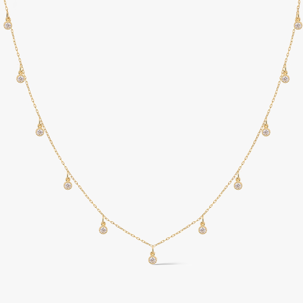 W.KRUK Naszyjnik złoty z cyrkoniami