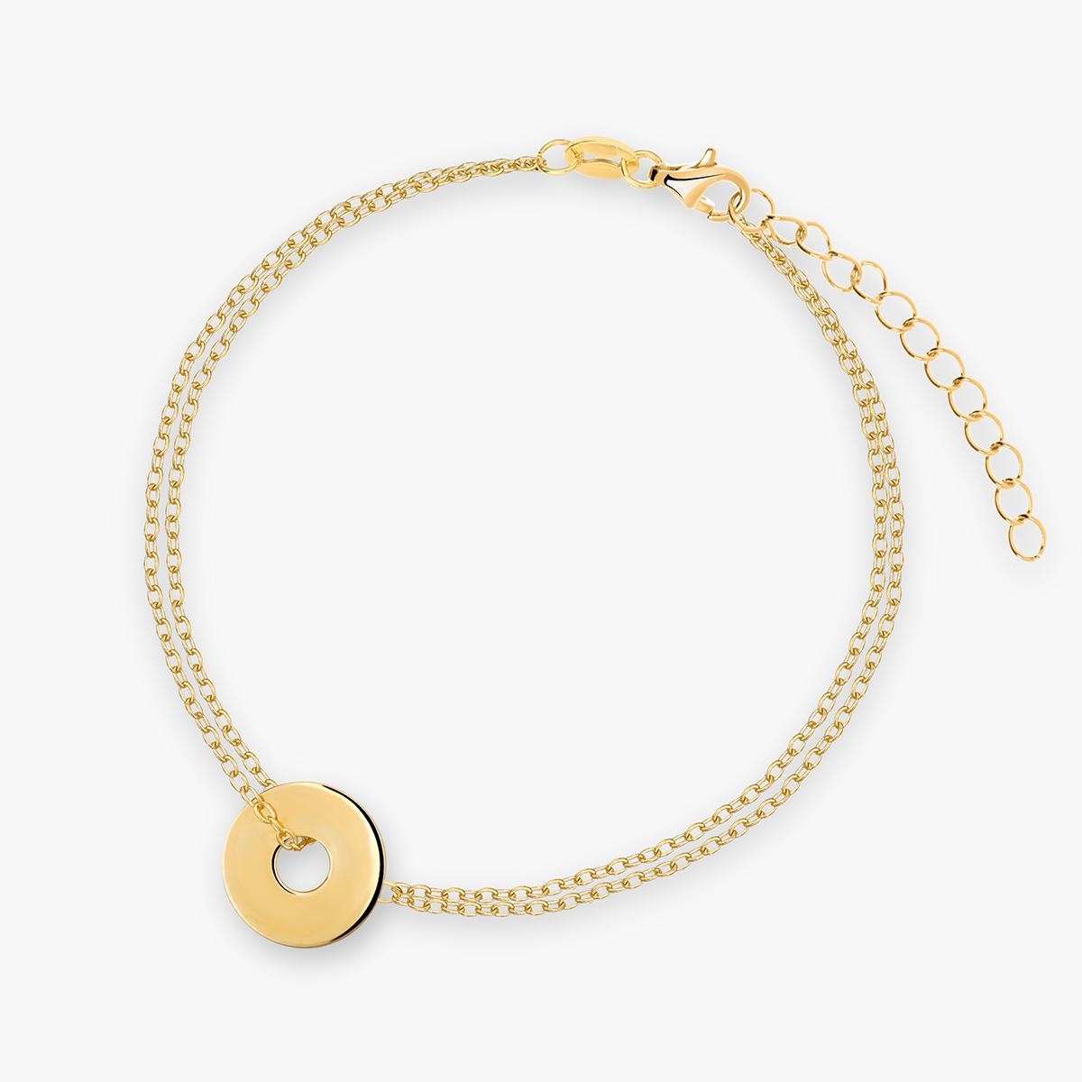 W.KRUK Bransoleta srebrna pozłacana z kółeczkiem