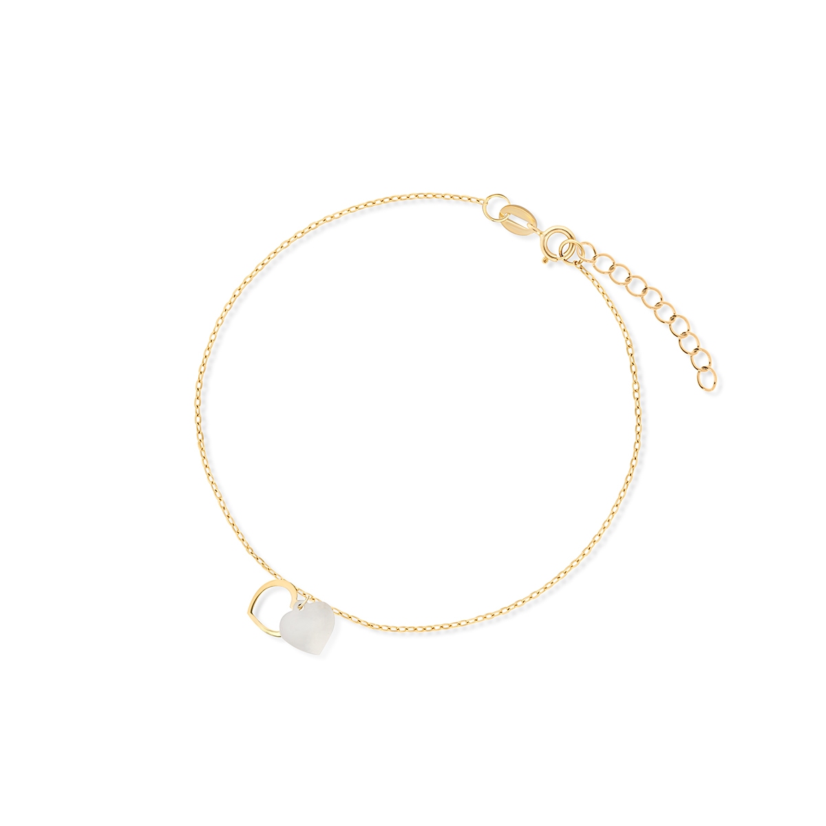 W.KRUK Bransoleta złota perłowe serca