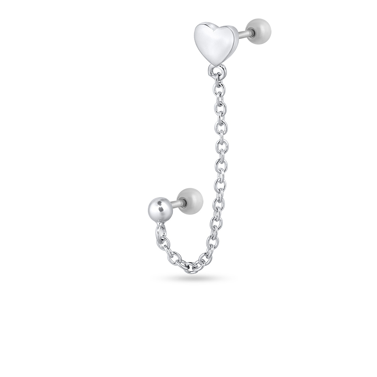 W.KRUK Kolczyk srebrny z łańcuszkiem