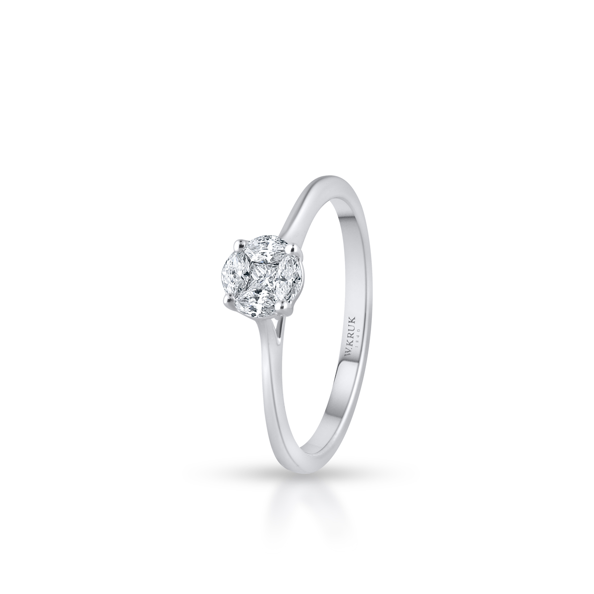 W.KRUK - Pierścionek białe złoto z diamentami