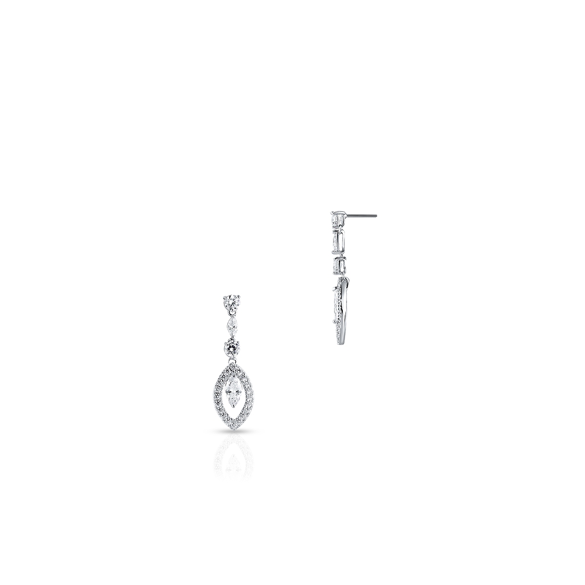 W.KRUK Kolczyki mosiężne z cyrkoniami