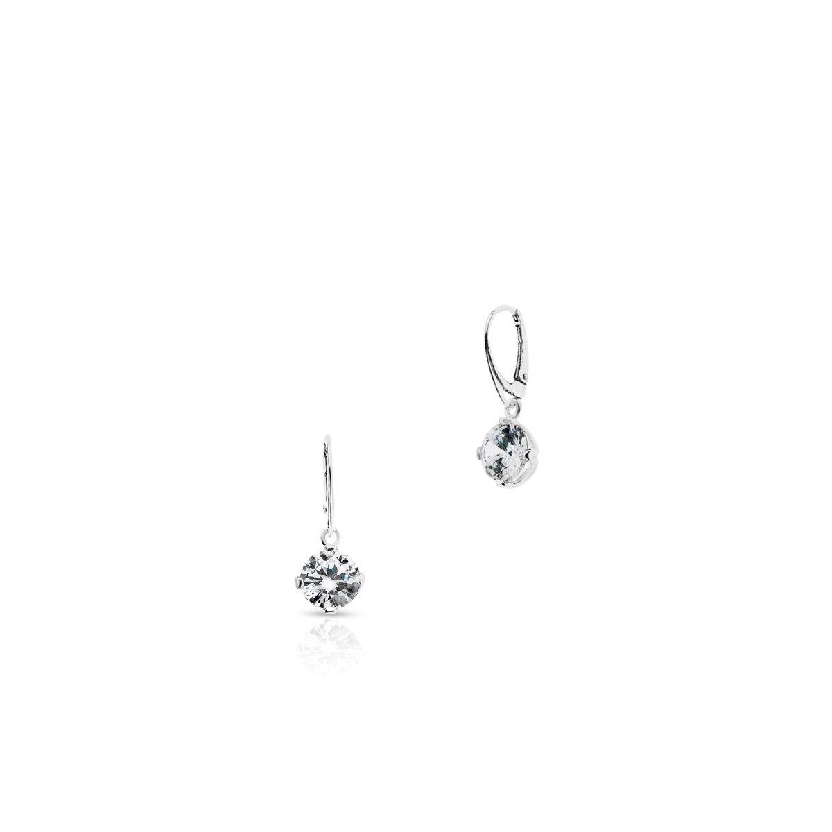 W.KRUK Kolczyki srebrne wiszące z cyrkoniami