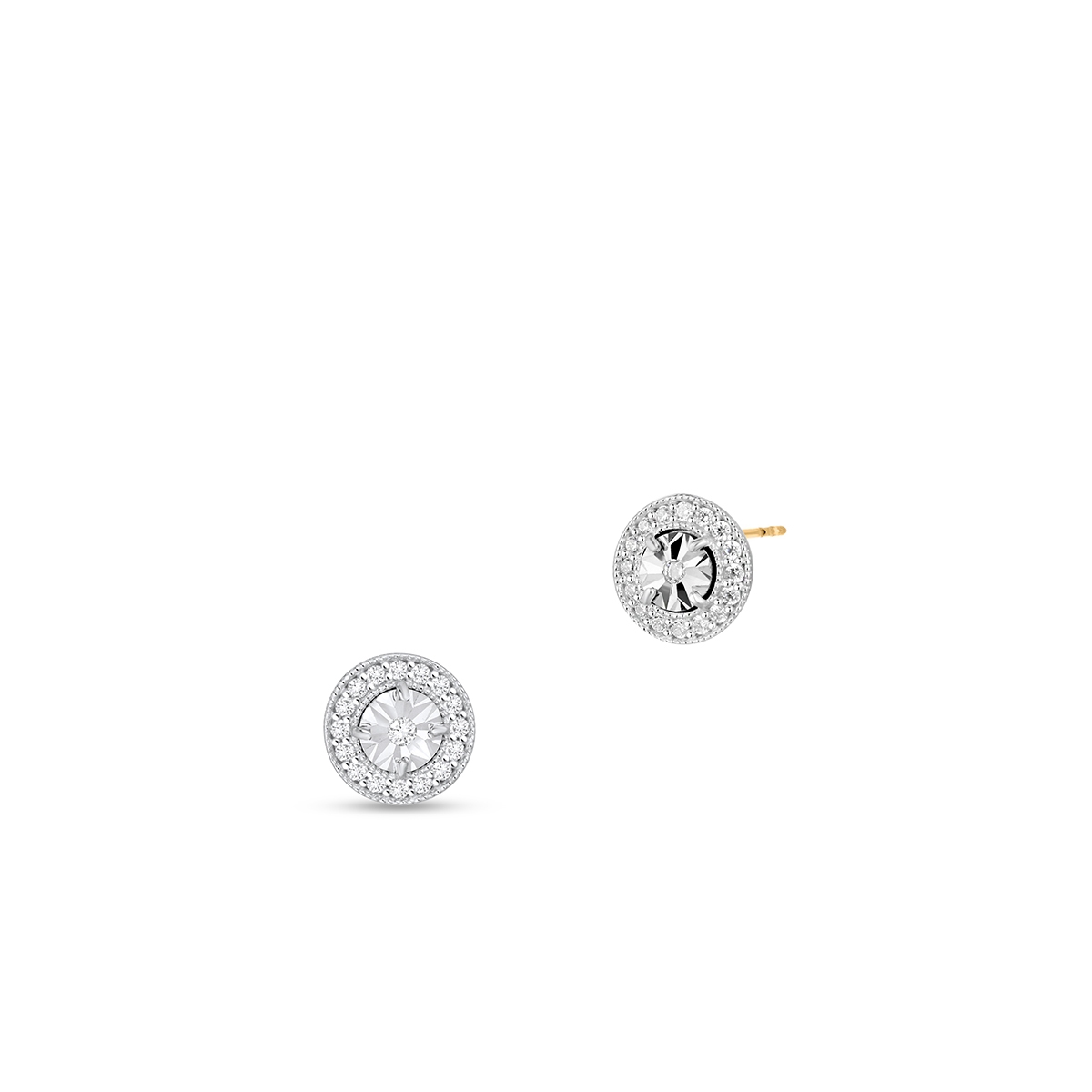 W.KRUK Kolczyki złote kółka z cyrkoniami