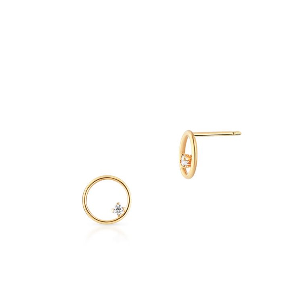 W.KRUK Kolczyki złote koła z cyrkonią