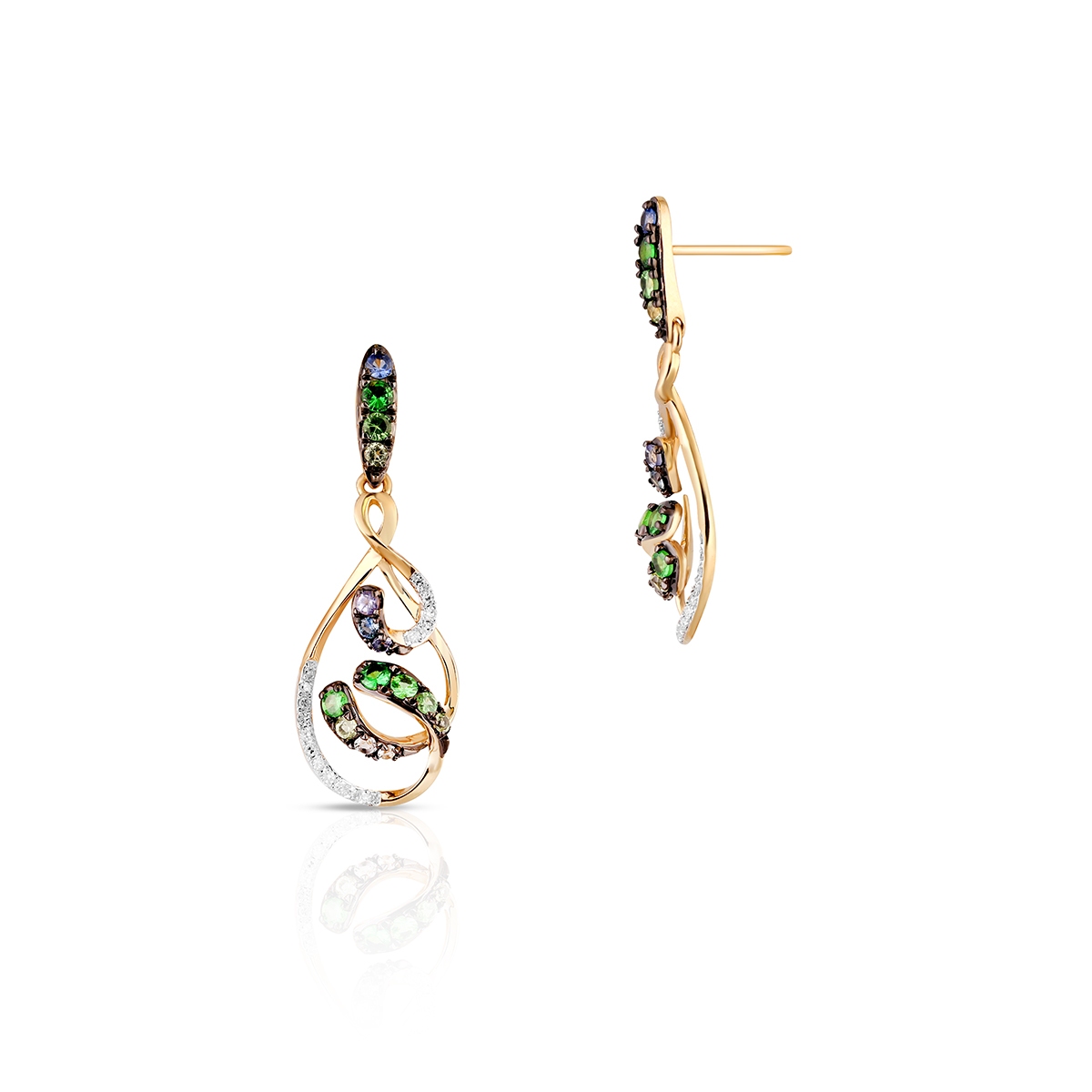 W.KRUK Kolczyki złote Preludium Paradise Birds