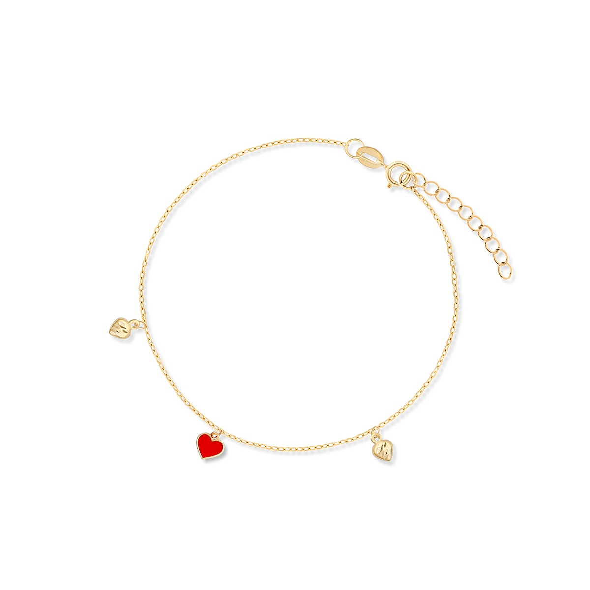 W.KRUK Bransoleta złota z czerwonym sercem